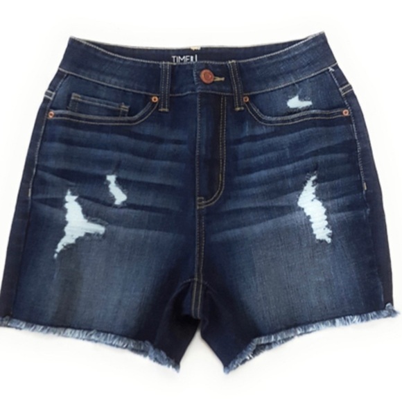 Time and Tru Women’s High Rise Dark Shorts size 10 - Picture 1 of 9